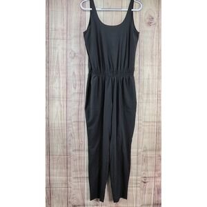 Athleta Balance Women's Slim Leg Jumpsuit Black Sz S Elastic Waist Active Lounge